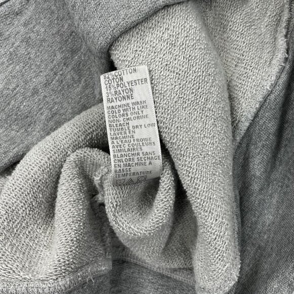 James Perse Gray Hooded Hoodie Sweatshirt 3/4 Sleeve Pullover Pockets Women's 4 - Picture 8 of 9